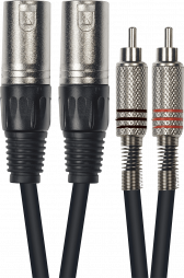 YELLOW CABLE - 2 XLR mâle/2 RCA mâle 3m